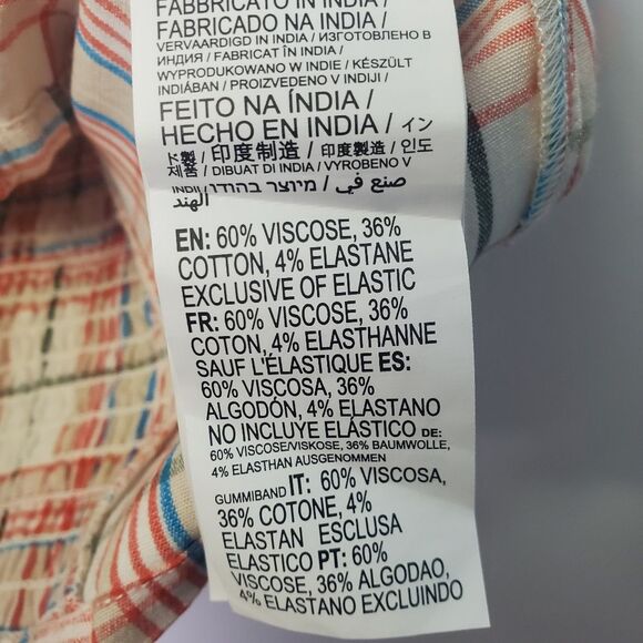 RVCA Plaid Crop Top Multicolor Tie Front Size Large - Picture 7 of 7